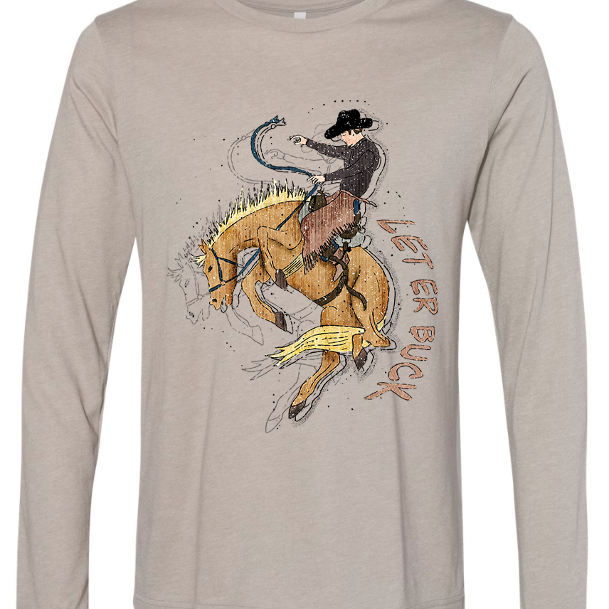 Let It Buck Longsleeve Tee - The Modern Cowgirl