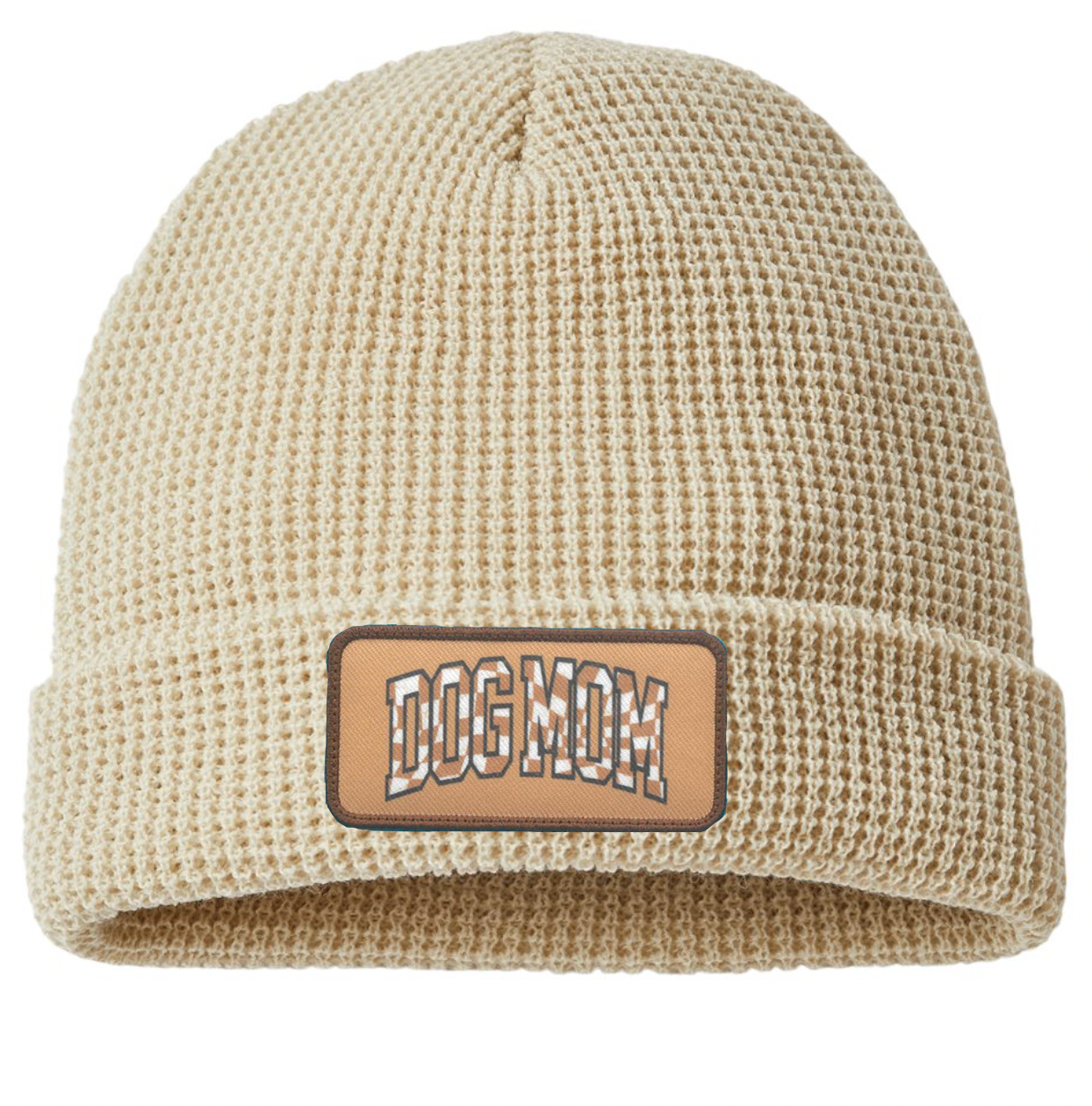 Dog Mom Cream Beanie