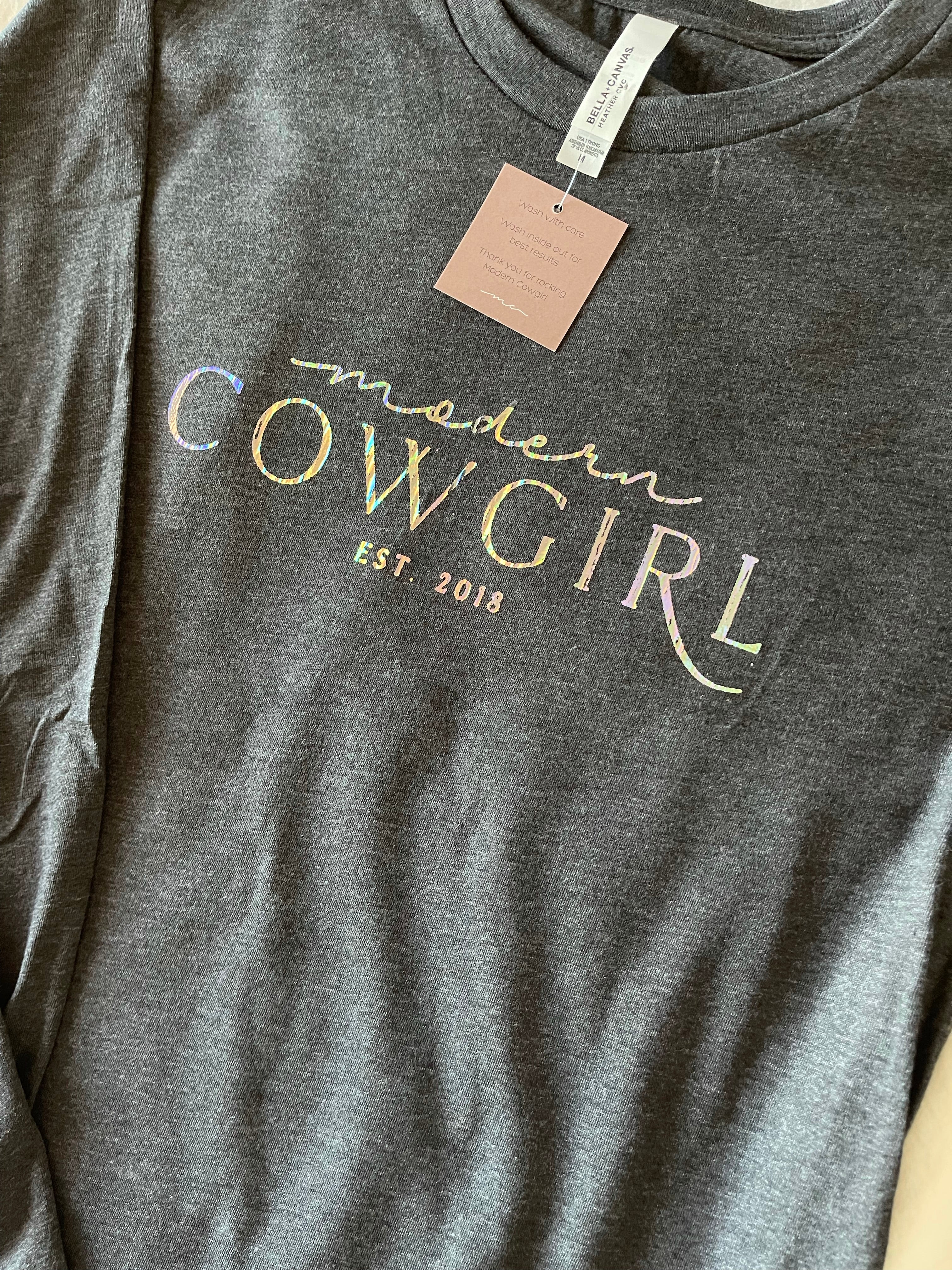 Metallic Long Sleeve Tee - The Modern Cowgirl 