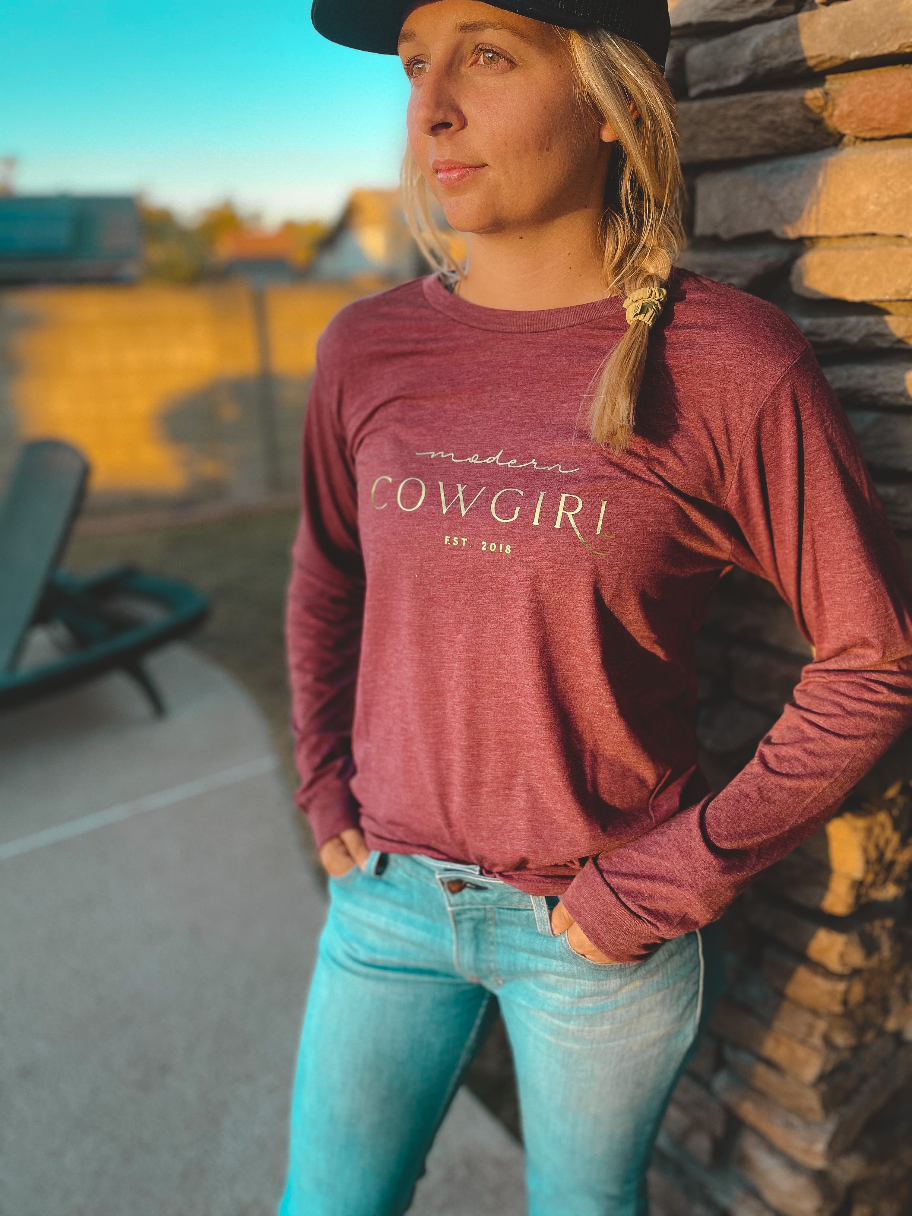 Modern Cowgirl Metallic Long Sleeve Tee - Modern Cowgirl Presets