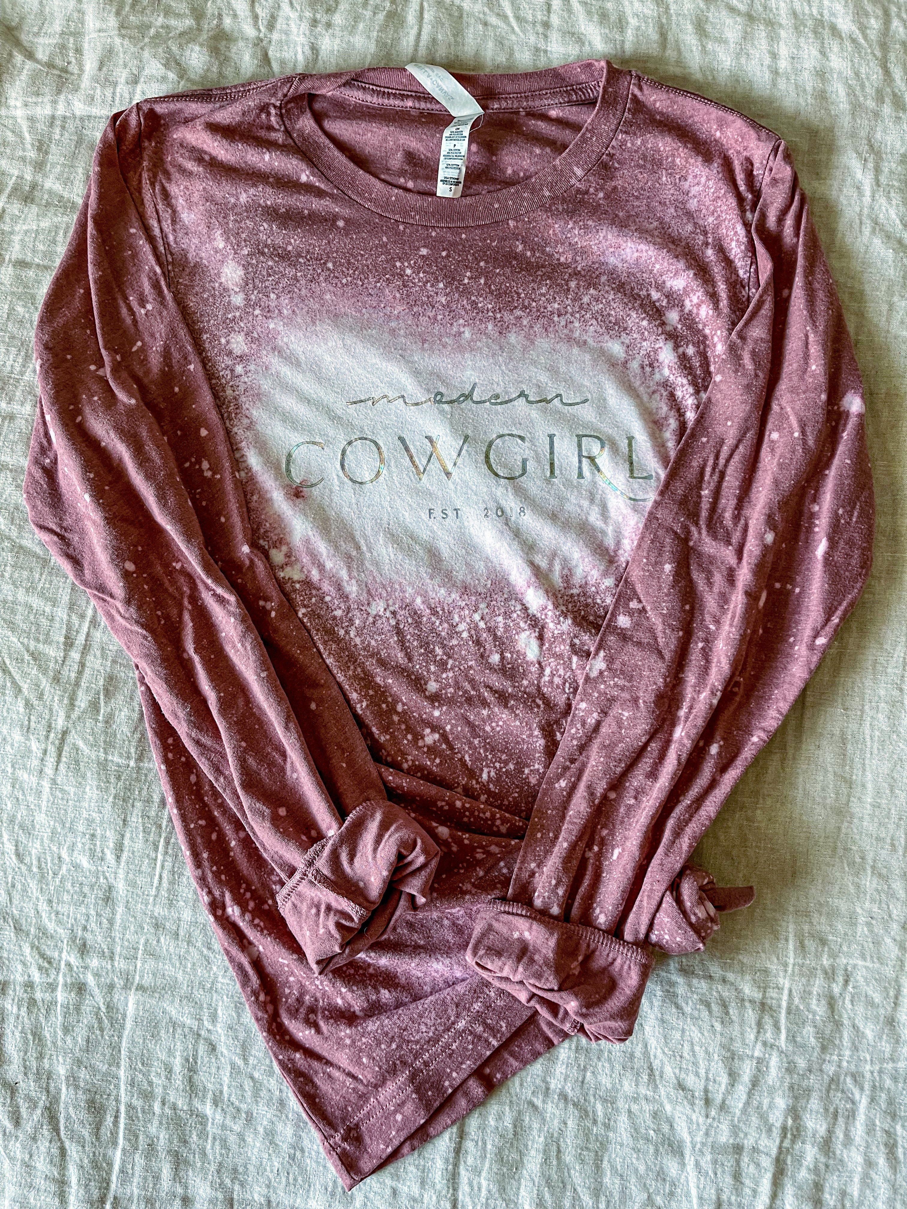 Custom Acid Wash Longsleeve - The Modern Cowgirl 