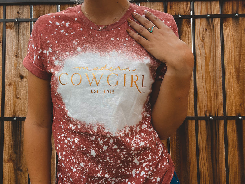 Cowgirl Acid Wash Tee - The Modern Cowgirl 