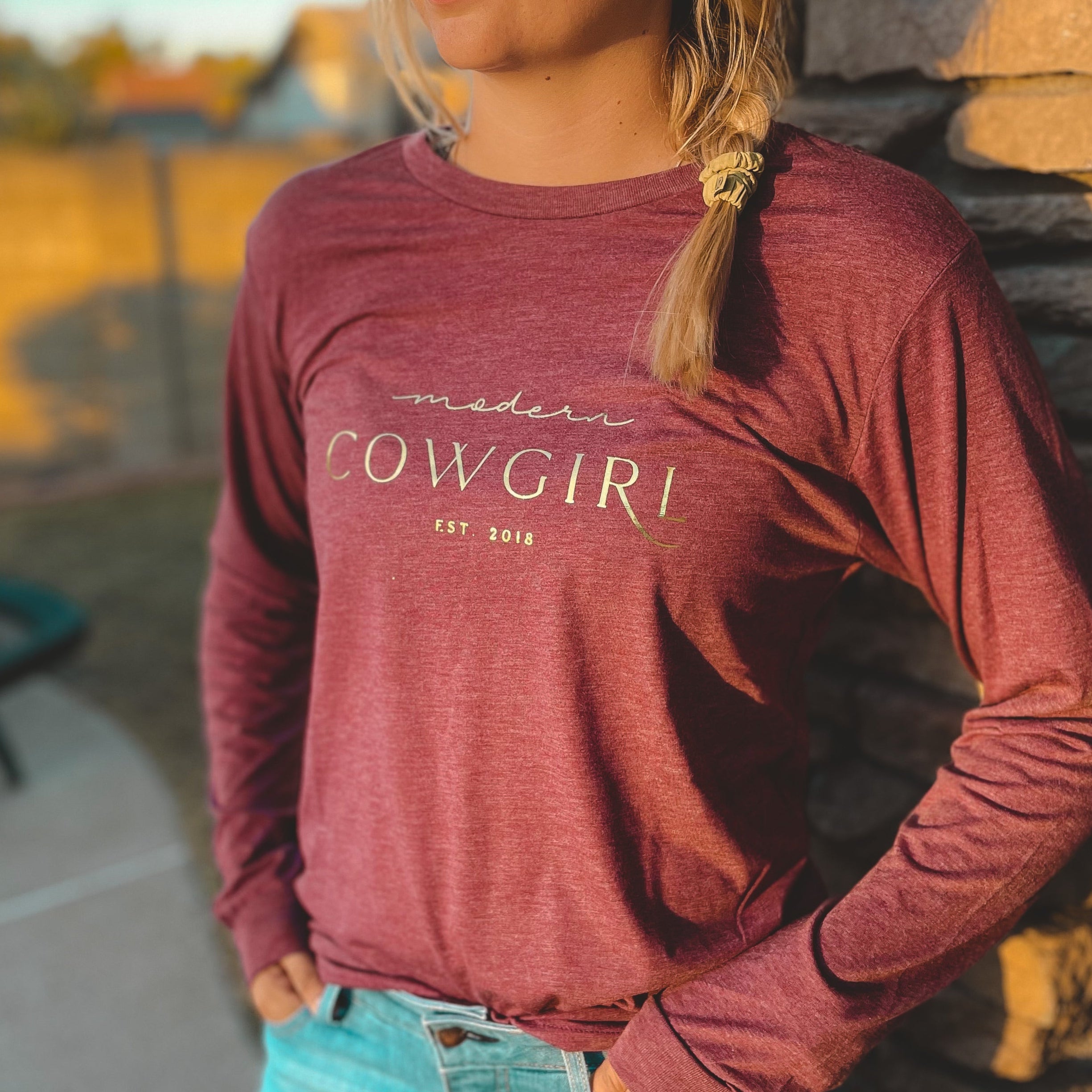 Modern Cowgirl Metallic Long Sleeve Tee - Modern Cowgirl Presets